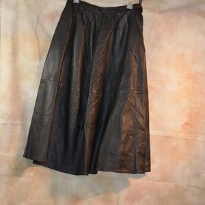 Black Leather Full Skirt SZ 12 Sullivan